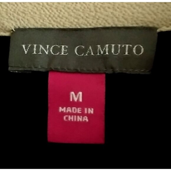 Vince Camuto Tunic Blouse Two-Tone Poly Crepe Relaxed Long Sleeve Split Hem - M - Picture 6 of 8